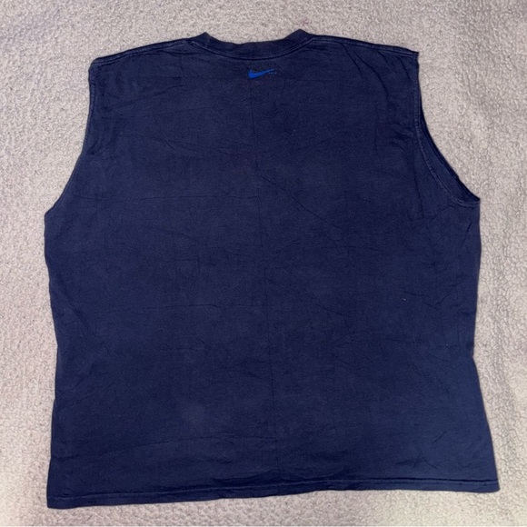 Nike Men's Black Tank Top with Blue Logo - Picture 3 of 3